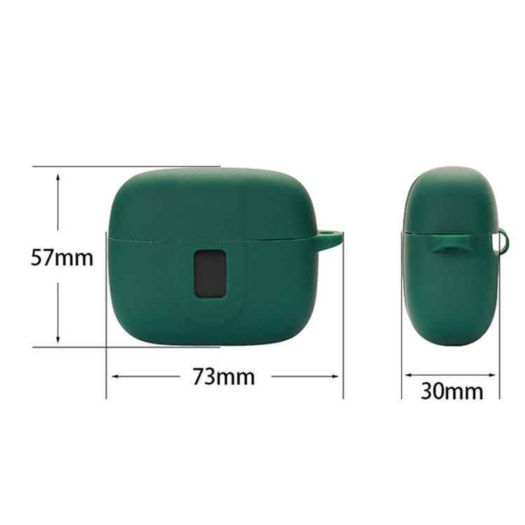 Wireless Bluetooth Earphones Case for TAGRY X08, Soft Silicone Cover with Anti-lost Buckle - Blackish Green