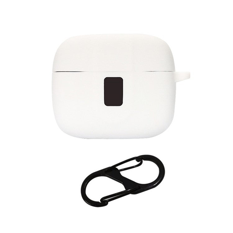 Wireless Bluetooth Earphones Case for TAGRY X08, Soft Silicone Cover with Anti-lost Buckle - White