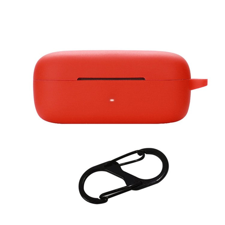 For EarFun Free Pro 2 Wireless Bluetooth Earphones Case with Anti-lost Buckle, Shockproof Silicone Cover - Red