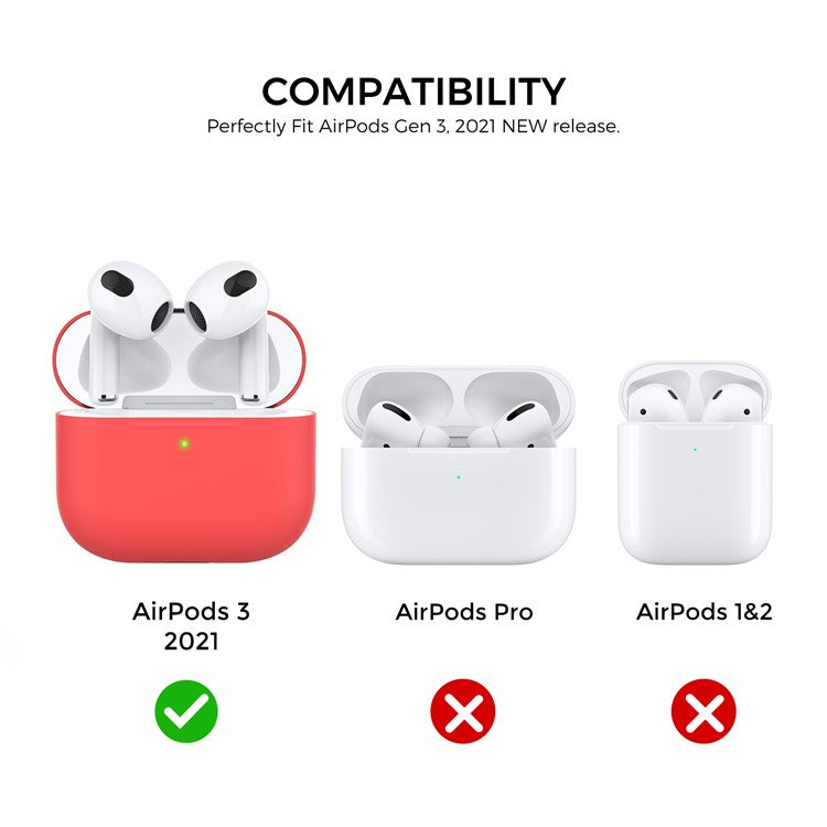 AHASTYLE PT147-2 Silicone Cover for Apple AirPods 3 Case Dual Color TWS Headset Protective Case (2 Caps + 1 Body) - Red / Yellow