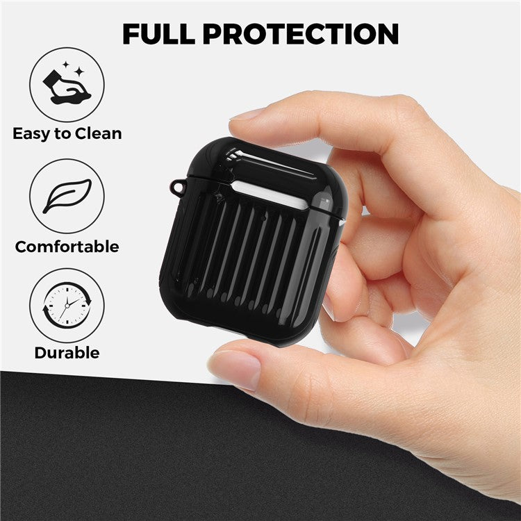 AHASTYLE WG76-2 Protective Case for Apple AirPods with Charging Case (2016) / (2019)  /  AirPods with Wireless Charging Case (2019) Cover with Buckle - Black