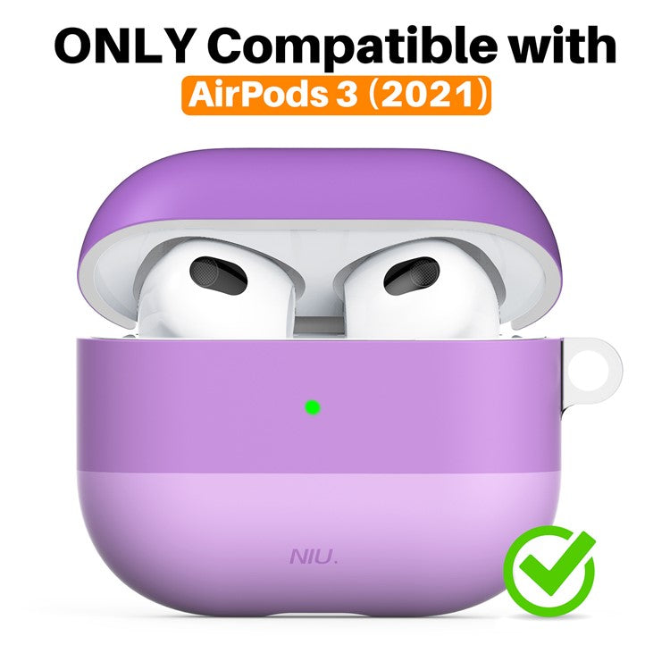 AHASTYLE PT-LC142-3-GT For Apple AirPods 3 IMD Gradient Color Drop-proof Cover Splittable Bluetooth Earphone TPU Protective Case - Gradient Blue