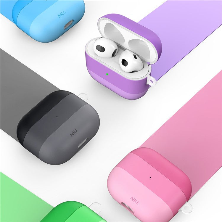 AHASTYLE PT-LC142-3-GT For Apple AirPods 3 IMD Gradient Color Drop-proof Cover Splittable Bluetooth Earphone TPU Protective Case - Gradient Blue