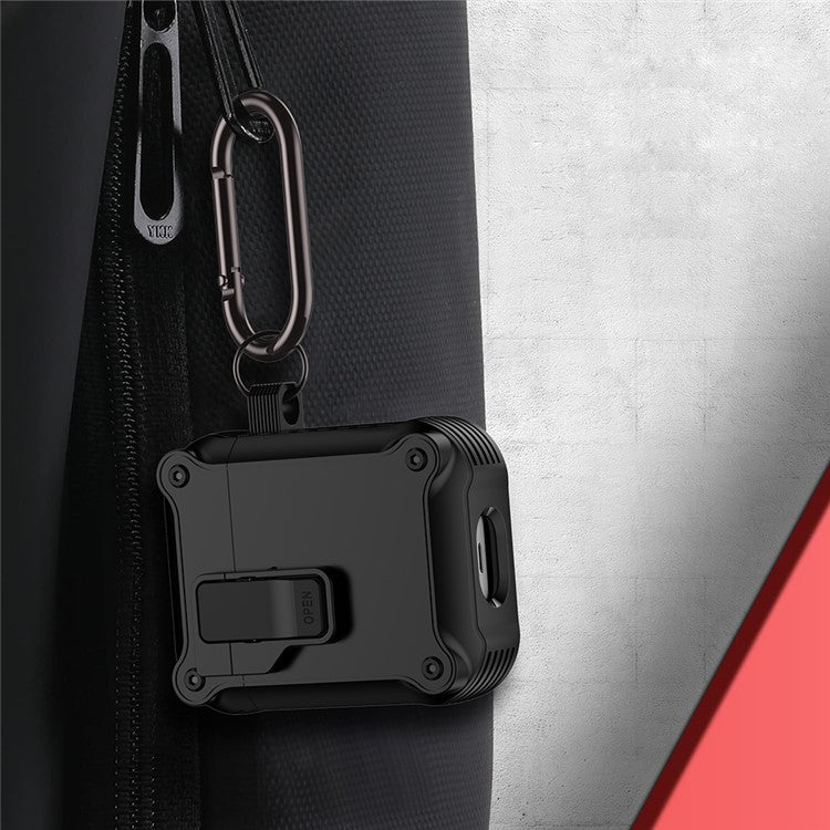 For Apple AirPods with Charging Case (2016) / (2019) / AirPods with Wireless Charging Case (2019) TPU+PC Case Bluetooth Earbuds Cover - White