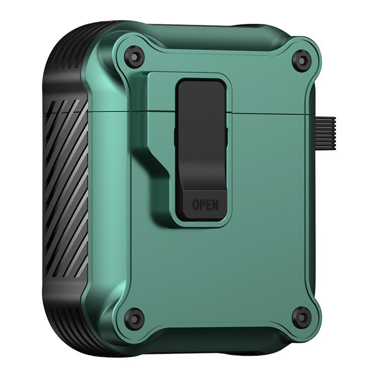 For Apple AirPods with Charging Case (2016) / (2019) / AirPods with Wireless Charging Case (2019) TPU+PC Case Bluetooth Earbuds Cover - Green