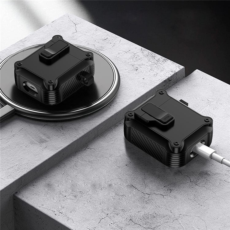 For Apple AirPods with Charging Case (2016) / (2019) / AirPods with Wireless Charging Case (2019) TPU+PC Case Bluetooth Earbuds Cover - Pink