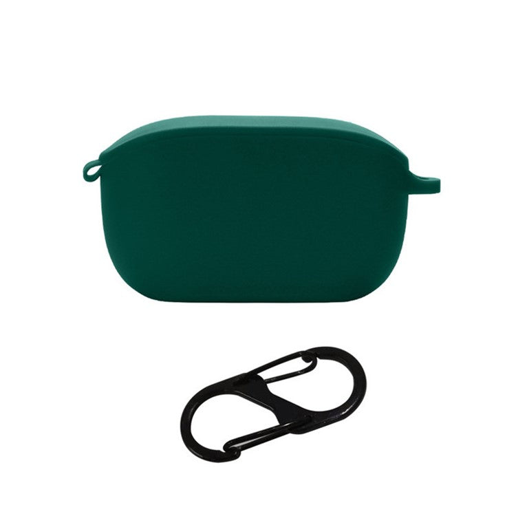 For JBL WAVE 100TWS Portable Bluetooth Earphone Silicone Case Earbud Protective Cover with Anti-loss Buckle - Blackish Green