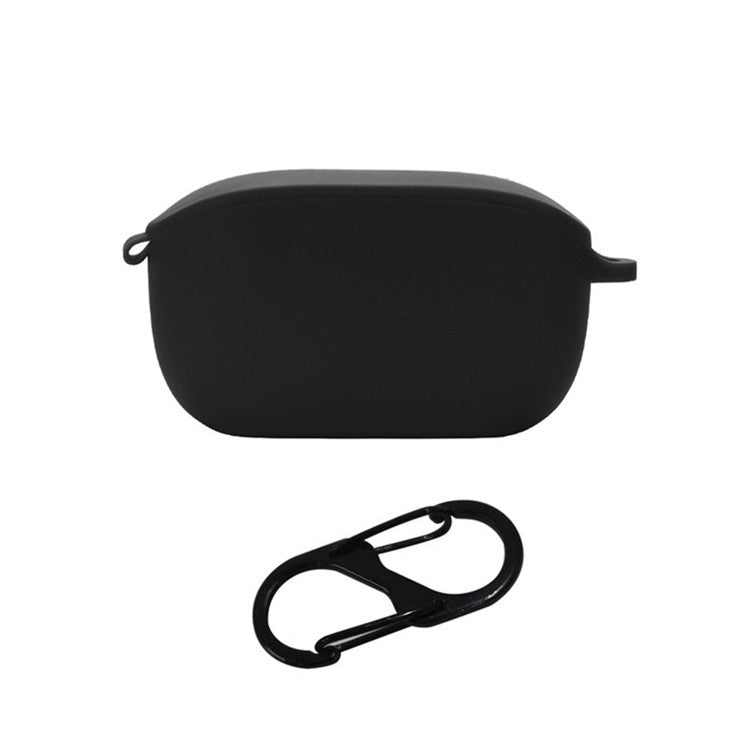 For JBL WAVE 100TWS Portable Bluetooth Earphone Silicone Case Earbud Protective Cover with Anti-loss Buckle - Black