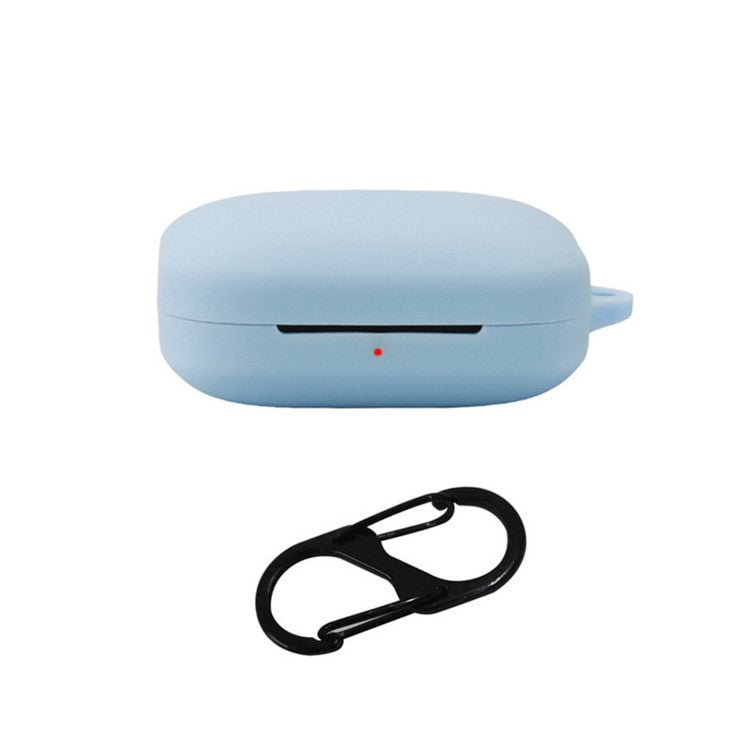 Silicone Case for OnePlus Buds Pro 2 Earphones Protective Cover with Anti-loss Buckle - Sky Blue