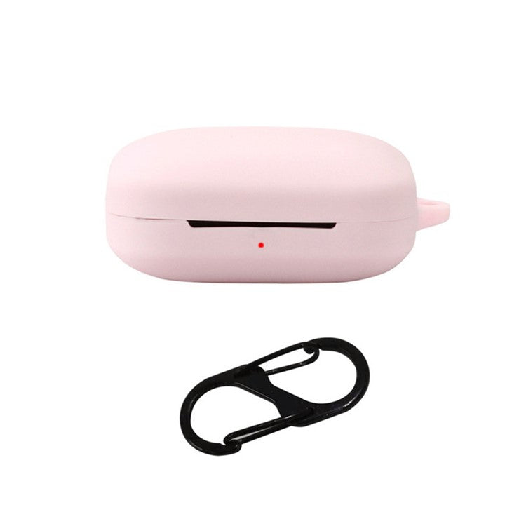 Silicone Case for OnePlus Buds Pro 2 Earphones Protective Cover with Anti-loss Buckle - Pink