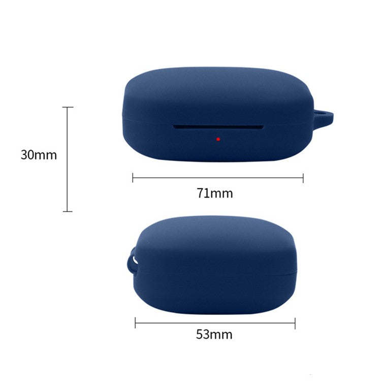 Silicone Case for OnePlus Buds Pro 2 Earphones Protective Cover with Anti-loss Buckle - Black