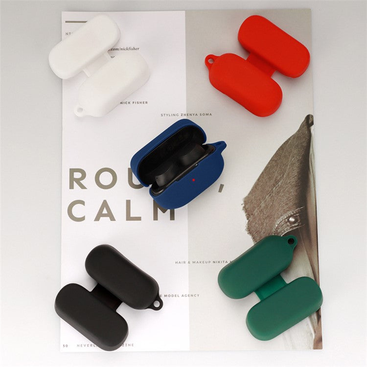 For Oraimo Rock Shockproof Wireless Bluetooth Earphone Sleeve Washable Silicone Cover with Anti-loss Buckle - Blackish Green