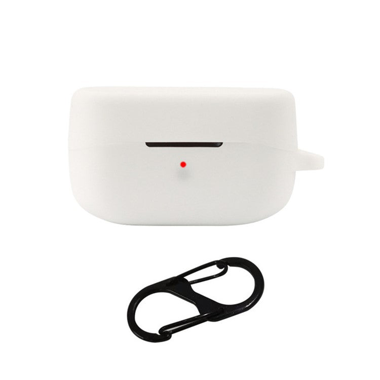 For Oraimo Rock Shockproof Wireless Bluetooth Earphone Sleeve Washable Silicone Cover with Anti-loss Buckle - White