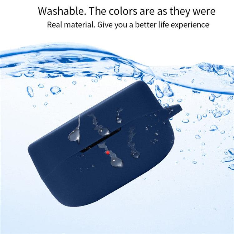 For Oraimo Rock Shockproof Wireless Bluetooth Earphone Sleeve Washable Silicone Cover with Anti-loss Buckle - White