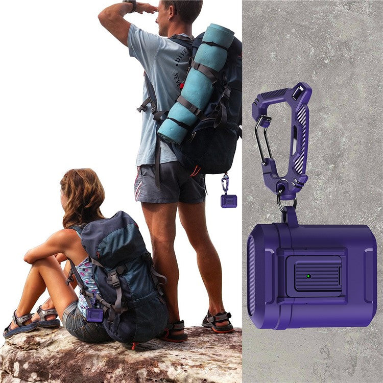 For Apple AirPods with Charging Case (2016) / (2019) / AirPods with Wireless Charging Case (2019) ) Earphone Case Earbud TPU+PC Cover - Purple