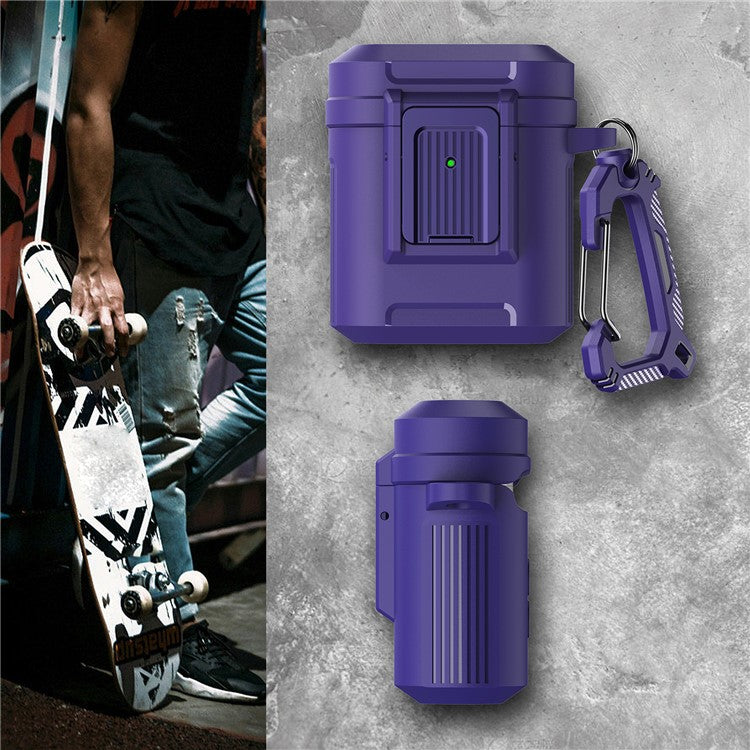 For Apple AirPods with Charging Case (2016) / (2019) / AirPods with Wireless Charging Case (2019) ) Earphone Case Earbud TPU+PC Cover - Purple