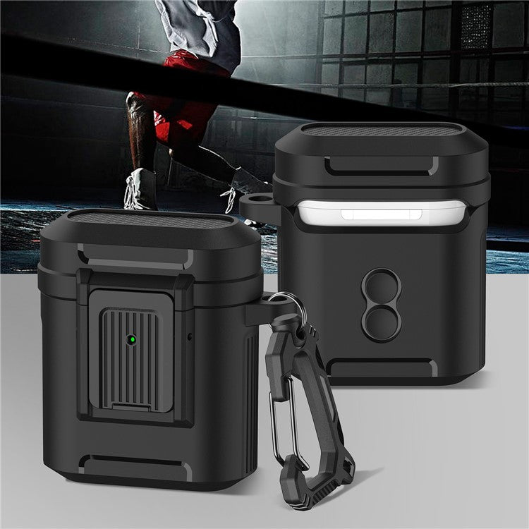 For Apple AirPods with Charging Case (2016) / (2019) / AirPods with Wireless Charging Case (2019) ) Earphone Case Earbud TPU+PC Cover - Black