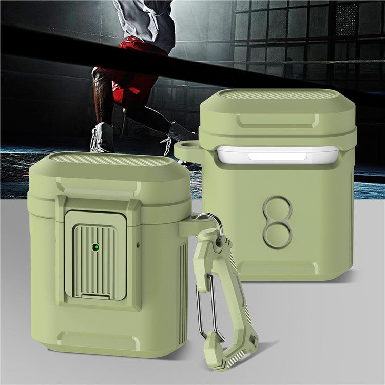 For Apple AirPods with Charging Case (2016) / (2019) / AirPods with Wireless Charging Case (2019) ) Earphone Case Earbud TPU+PC Cover - Army Green