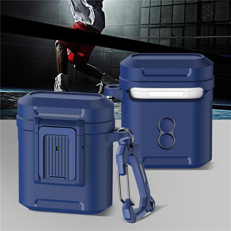 For Apple AirPods with Charging Case (2016) / (2019) / AirPods with Wireless Charging Case (2019) ) Earphone Case Earbud TPU+PC Cover - Blue