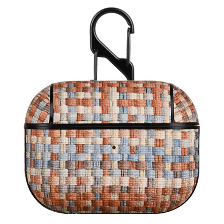 For Apple AirPods Pro Woven Texture PU Leather + PC Case Bluetooth Earphone Protective Cover - Morandi Color