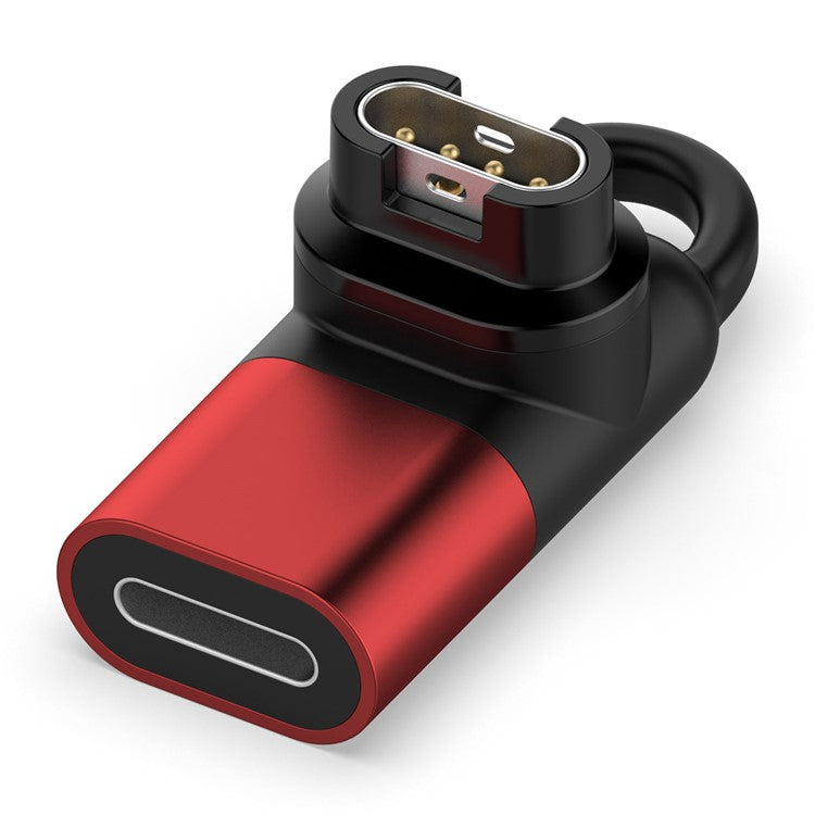 For Garmin Forerunner 265 / 265S / 965 Smart Watch Charging Adapter 8 Pin to Garmin Female Portable Connector - Red
