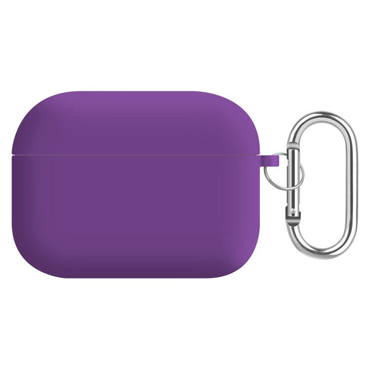 Earphone Case for Apple AirPods Pro , Shockproof Silicone+PC Lining Protective Cover with Keychain - Purple
