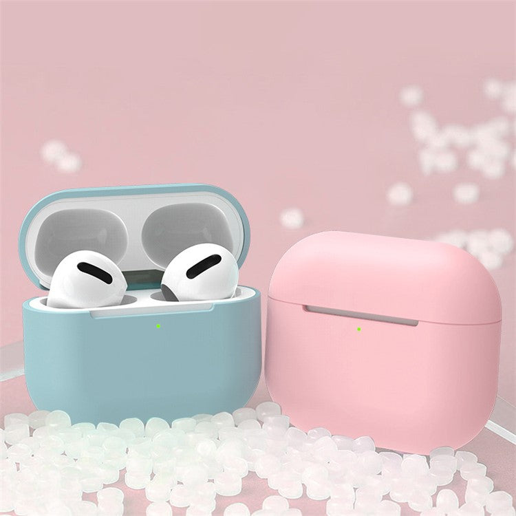 For Apple AirPods 3 Earphone Case Silicone Shock-Absorbing Earbuds Cover with Metal Dustproof Sticker Kit - Black+Rose Gold