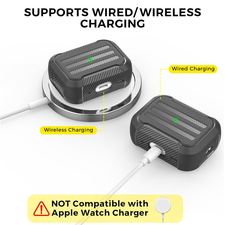 AHASTYLE PT115-PRO For AirPods Pro 2 Silicone Drop-proof Cover Split Type Bluetooth Earphone Protective Case - Black