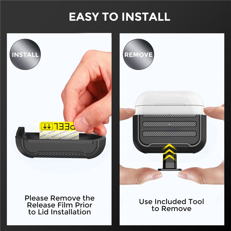 AHASTYLE PT115-PRO For AirPods Pro 2 Silicone Drop-proof Cover Split Type Bluetooth Earphone Protective Case - Black