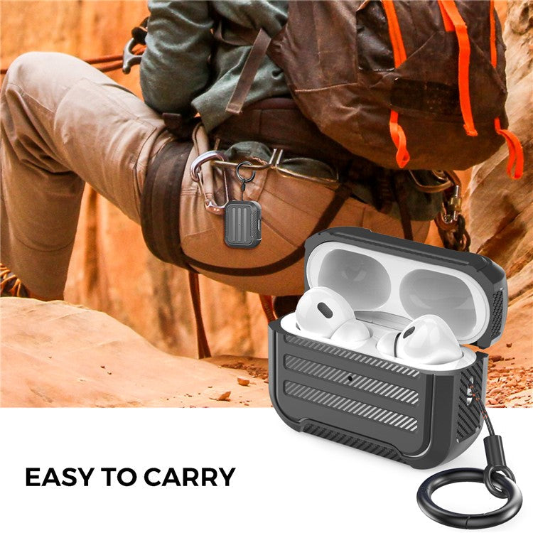 AHASTYLE PT115-PRO For AirPods Pro 2 Silicone Drop-proof Cover Split Type Bluetooth Earphone Protective Case - Black