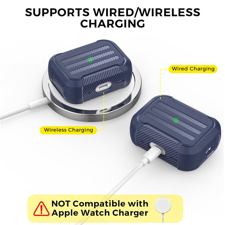 AHASTYLE PT115-PRO For AirPods Pro 2 Silicone Drop-proof Cover Split Type Bluetooth Earphone Protective Case - Blue