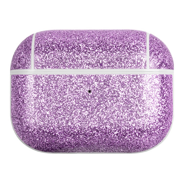 For AirPods Pro (Gen 2) (USB-C) / Pro 2 Charging Case Cover Bluetooth Earbuds Glitter PU+TPU Protective Case - Purple
