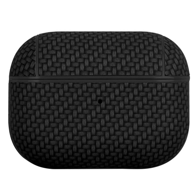 For Apple AirPods Pro (Gen 2) (USB-C) / Pro 2 Earphone Case PU Leather Coated PC Earbud Anti-drop Cover with Carabiner - Black