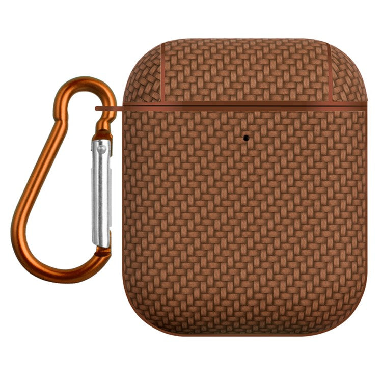 Earphone Case for Apple AirPods with Charging Case (2016) / (2019) / AirPods with Wireless Charging Case (2019) Leather Coated PC Cover - Brown