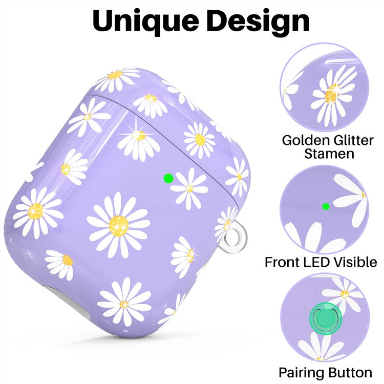 AHASTYLE PT-LC142-A-DY For AirPods with Wireless Charging Case (2019) / AirPods with Charging Case (2019) / (2016) Splittable Cover TPU Case - Purple