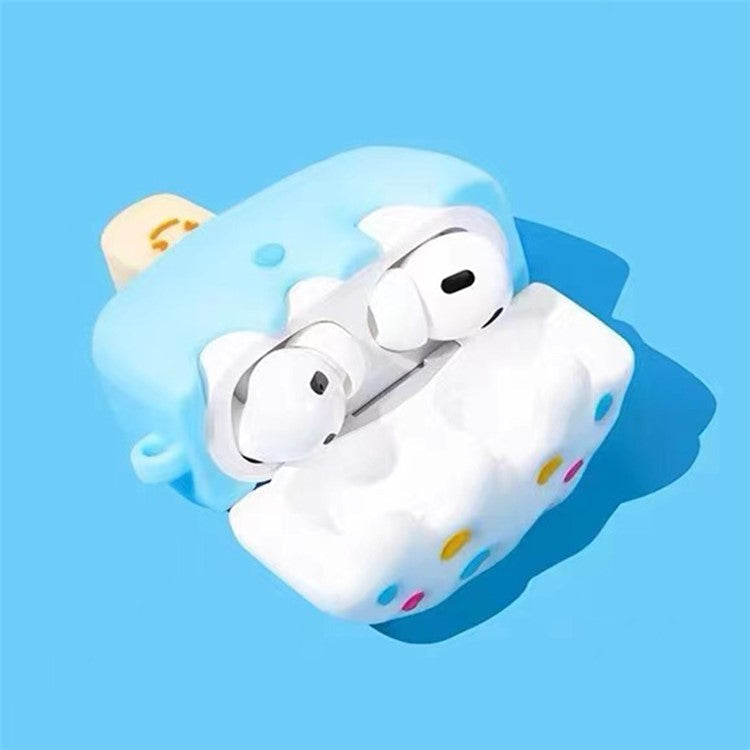 For Apple AirPods Pro / Pro 2 Ice Cream Design Earphone Protective Cover Silicone Case with Anti-lost Buckle