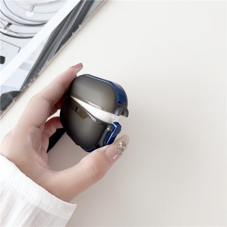 Leica Series Soft TPU Earphones Cover Protector for AirPods Pro 2 Dual Color Bluetooth Earbuds Case with Strap - Blue