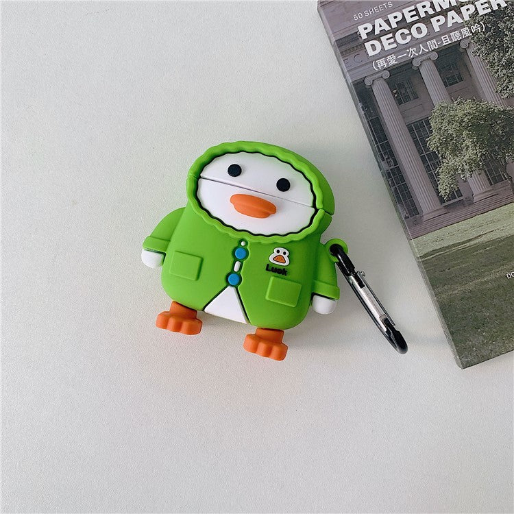 Silicone Case for AirPods with Charging Case (2016) / (2019) / AirPods with Wireless Charging Case (2019) Raincoat Duck Style Earphone Cover