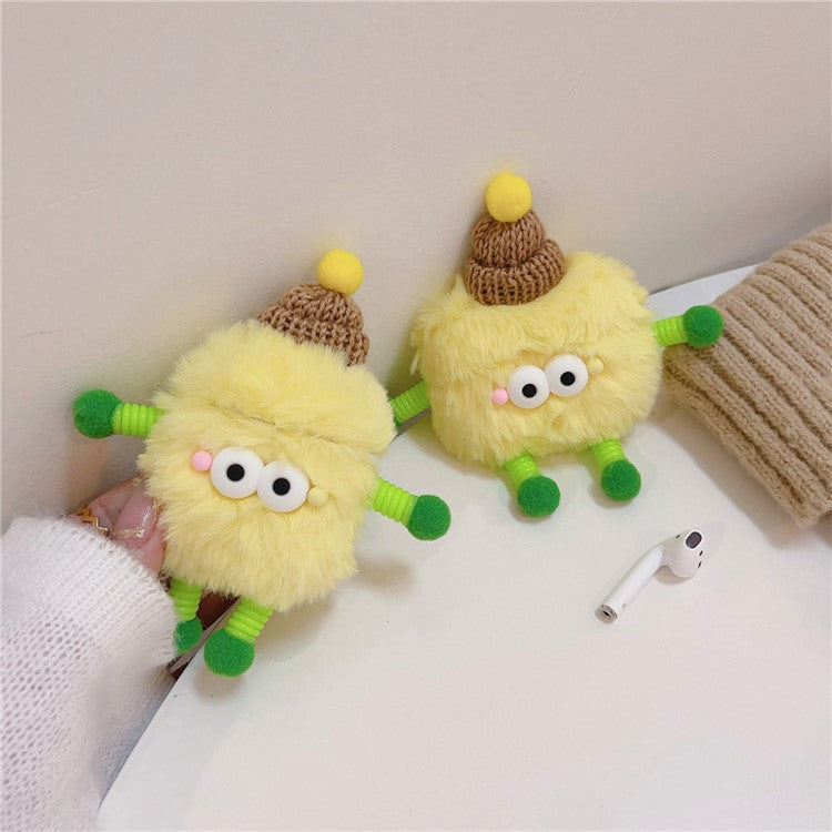 For AirPods with Charging Case (2016) / (2019) / AirPods with Wireless Charging Case (2019) Protective Cover Cartoon Fur Warm Case