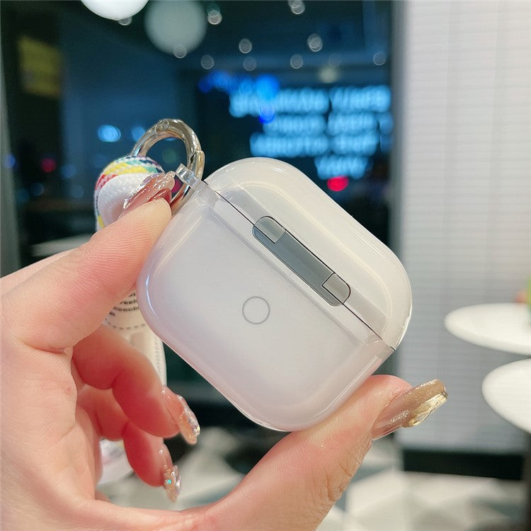 For Apple AirPods Pro Earphone Case Glitter TPU Earbud Holder with Hand Strap - Yellow