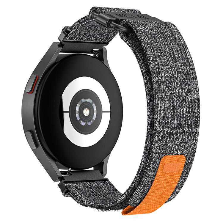 For Samsung Galaxy Watch5 / Watch 5 Pro / Watch 4 / Watch 4 Classic Canvas Watchband 20mm Loop Strap - Black / Grey