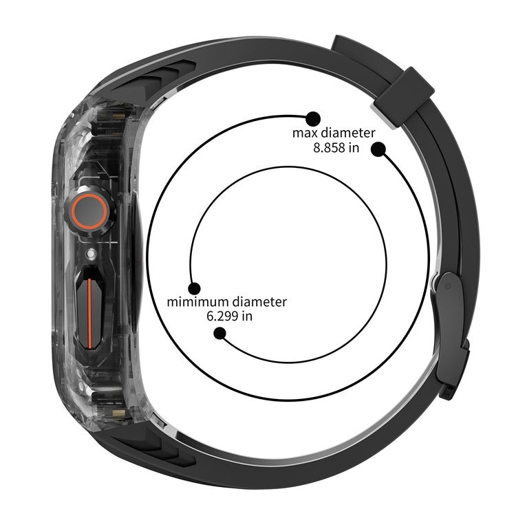 For Apple Watch 9 / 8 / 7 45mm / SE (2023) / SE (2022) / SE / 6 / 5 / 4 44mm TPU Watch Band with PC Case - Red