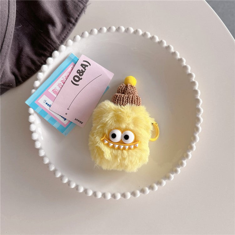 Plush Cover for Apple AirPods with Charging Case (2016) / (2019) / AirPods with Wireless Charging Case (2019) Cartoon Shark Earphone Case - Yellow