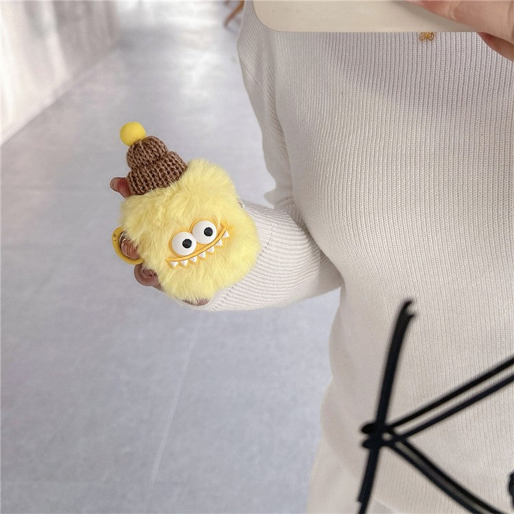 Plush Cover for Apple AirPods with Charging Case (2016) / (2019) / AirPods with Wireless Charging Case (2019) Cartoon Shark Earphone Case - Pink