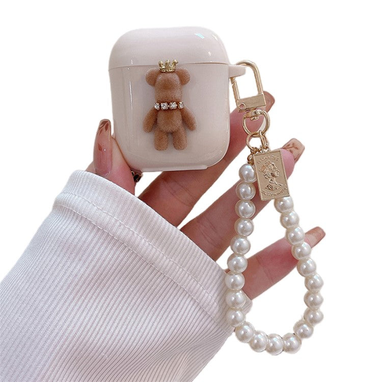 TPU Cover for Apple AirPods with Charging Case (2016) / (2019) / AirPods with Wireless Charging Case (2019) Cute Bear Earphone Case - Bear with Crown
