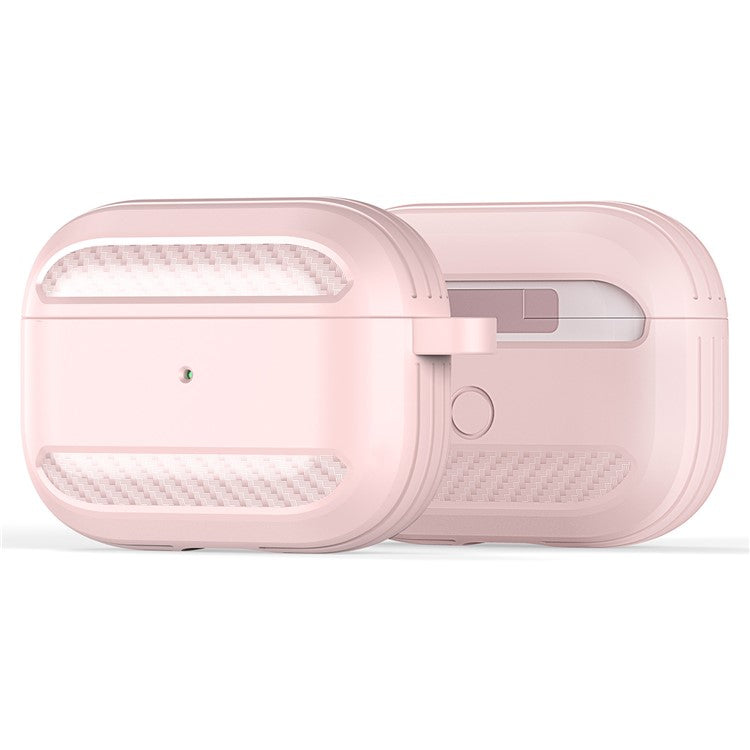 DUX DUCIS PECB Series for Apple AirPods Pro 2 TPU Case Bluetooth Earphone Cover with Hook - Pink
