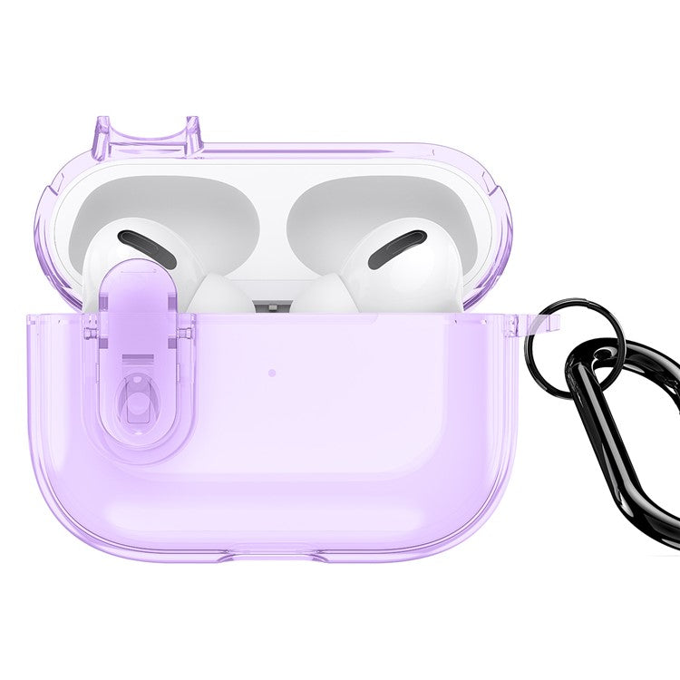 DUX DUCIS PECL Series for Apple AirPods Pro 2 Earphone Case TPU+PC Cover with Hanging Hook - Purple