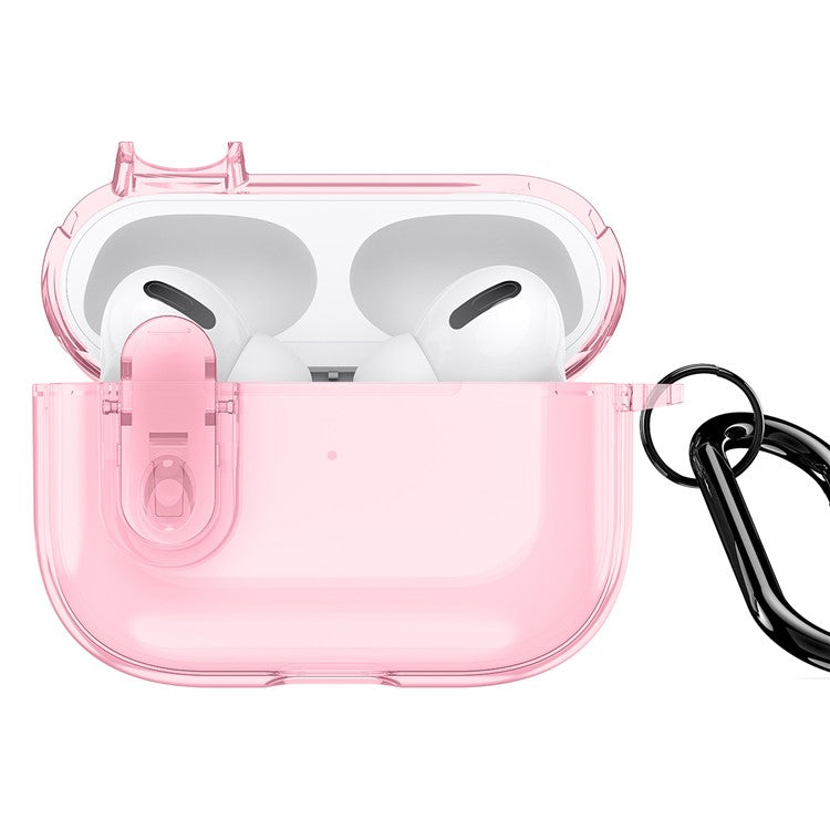 DUX DUCIS PECL Series for Apple AirPods Pro 2 Earphone Case TPU+PC Cover with Hanging Hook - Pink