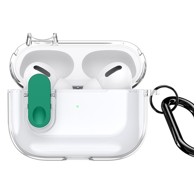 DUX DUCIS PECL Series for Apple AirPods Pro 2 Earphone Case TPU+PC Cover with Hanging Hook - Clear Green
