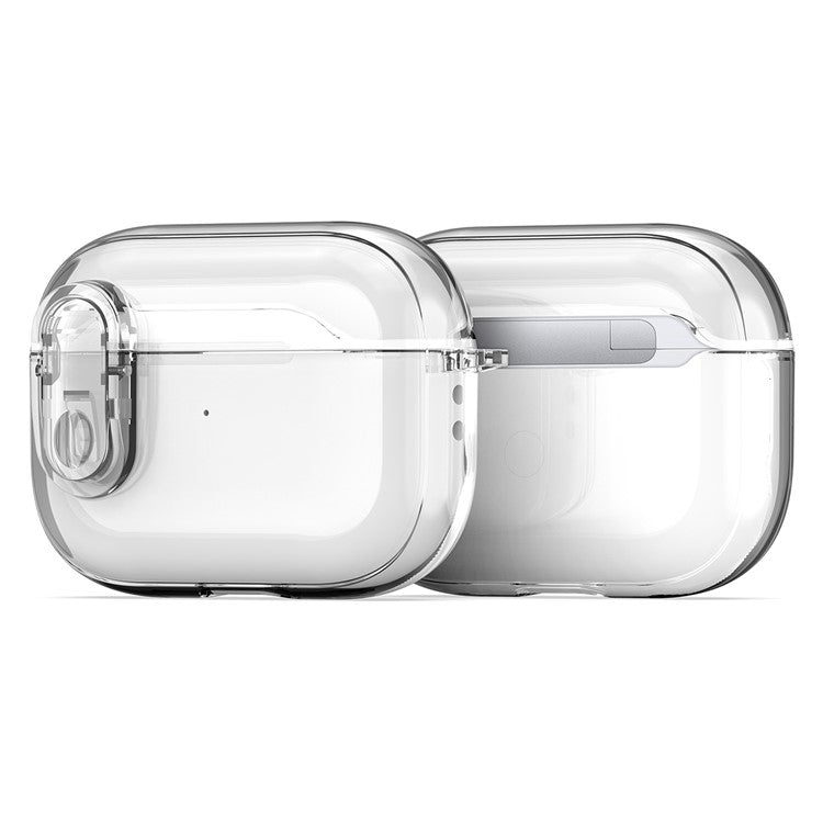 DUX DUCIS PECL Series for Apple AirPods Pro 2 Earphone Case TPU+PC Cover with Hanging Hook - Clear